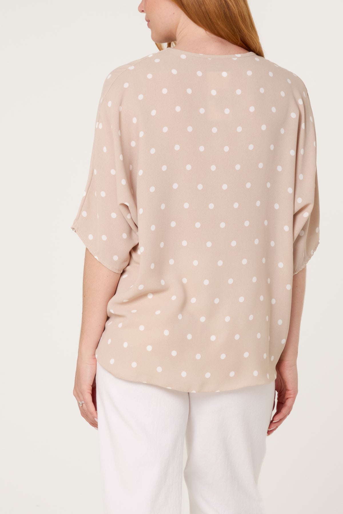 Polka Dot Knot Front Top