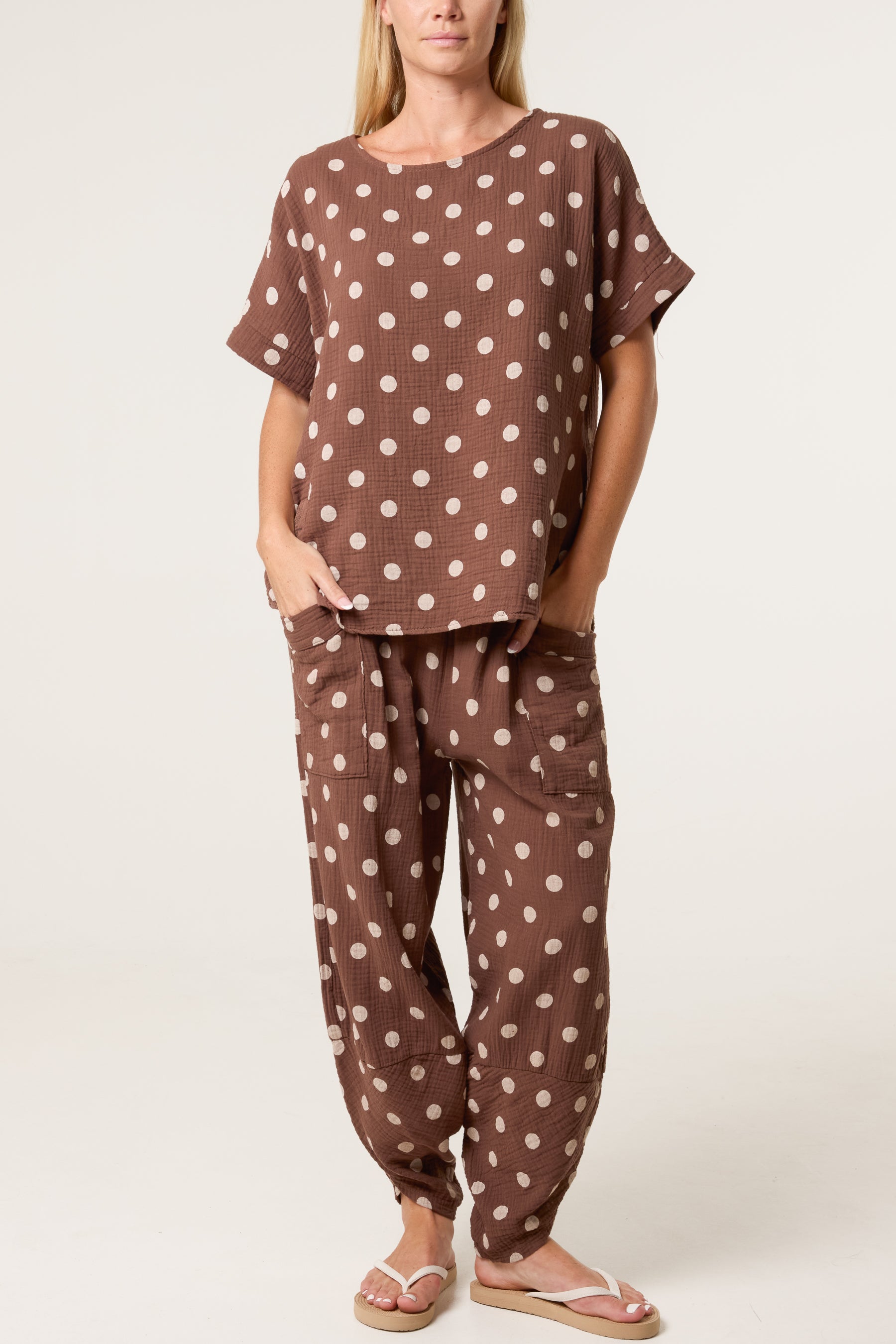 Cheesecloth Polka Dot Co-Ord