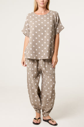 Cheesecloth Polka Dot Co-Ord