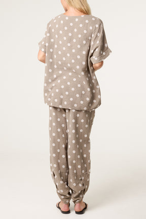 Cheesecloth Polka Dot Co-Ord