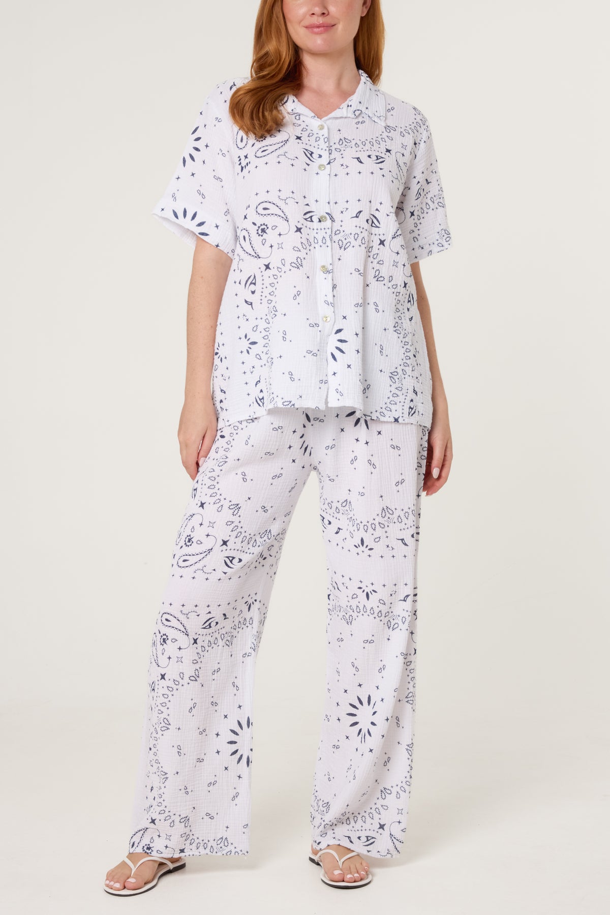 Button Through Shirt & Bandana Trousers