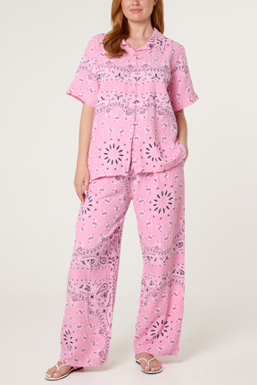 Button Through Shirt & Bandana Trousers