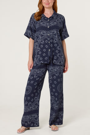 Button Through Shirt & Bandana Trousers