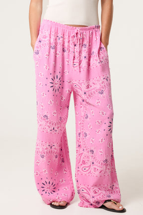 Bandana Trouser With Tie Front & Pockets