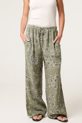 Bandana Trouser With Tie Front & Pockets