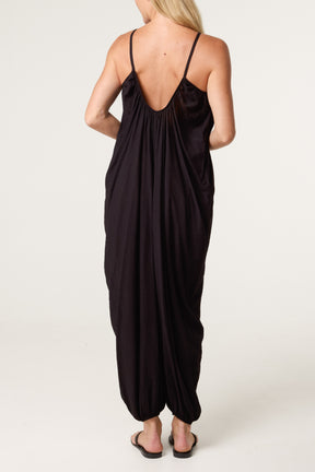 Crinkle Fabric Cami Jumpsuit