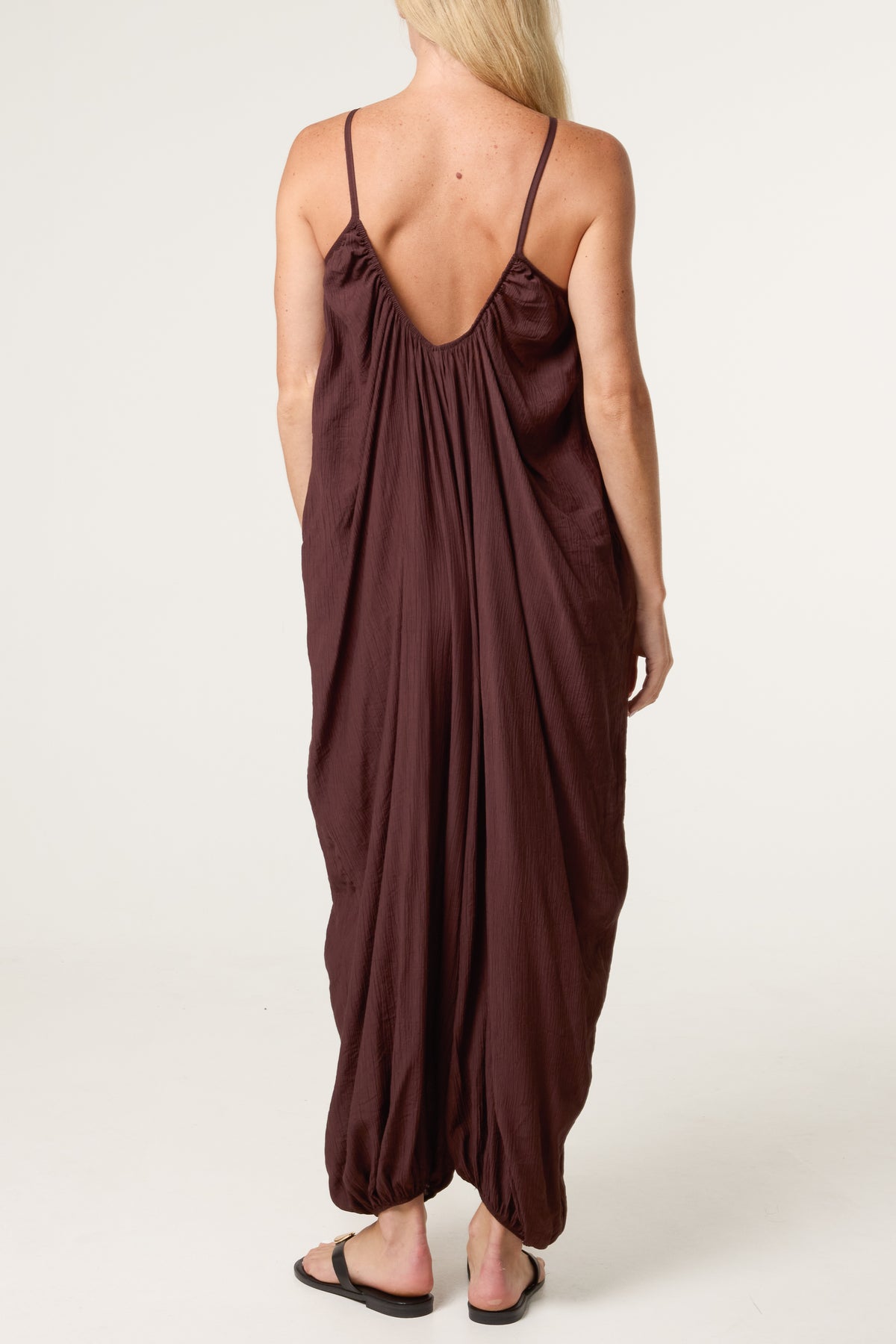 Crinkle Fabric Cami Jumpsuit