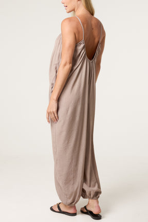 Crinkle Fabric Cami Jumpsuit