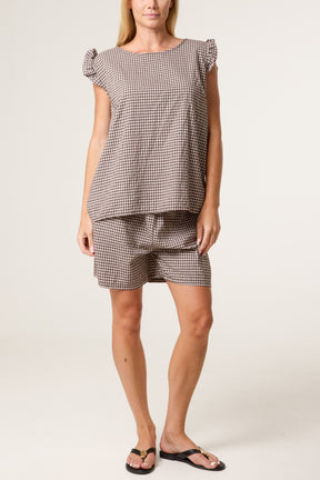 Blouse & Shorts Gingham Set