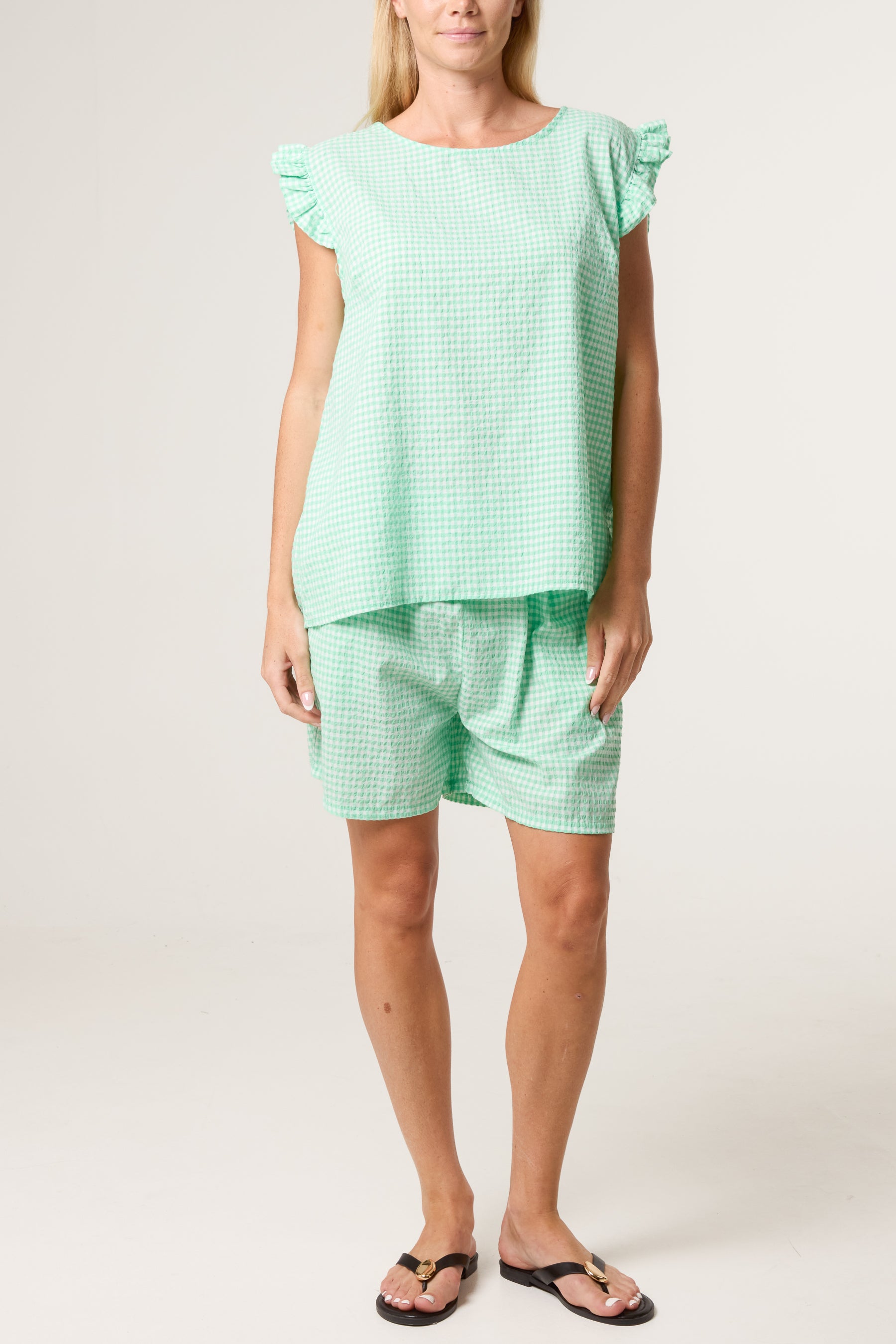 Blouse & Shorts Gingham Set