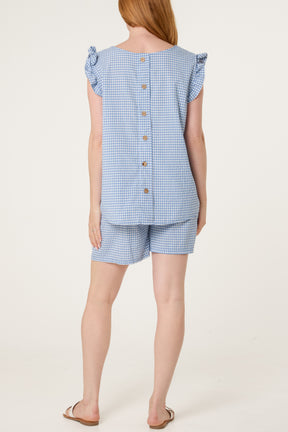 Blouse & Shorts Gingham Set