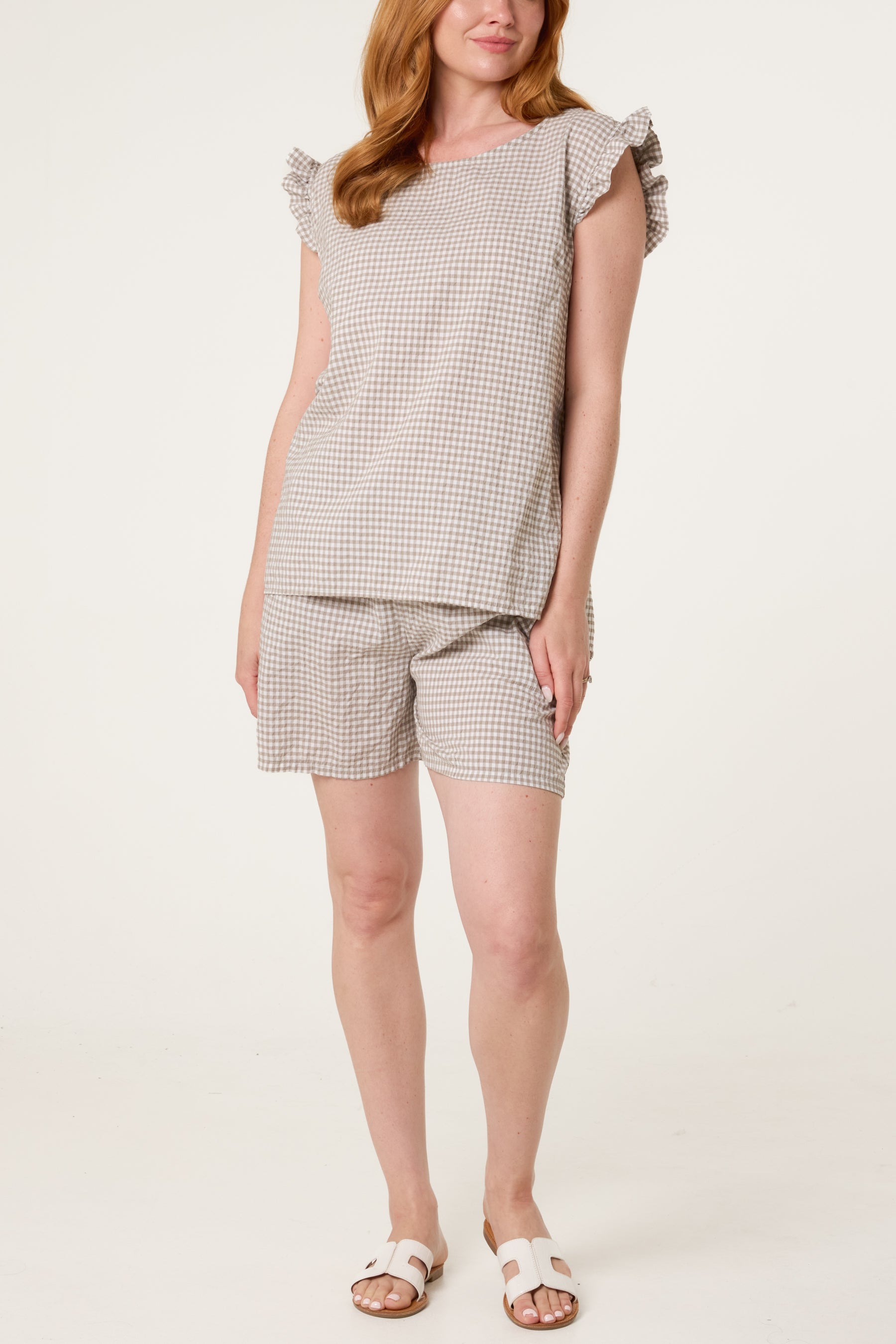 Blouse & Shorts Gingham Set