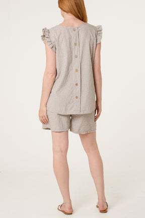 Blouse & Shorts Gingham Set