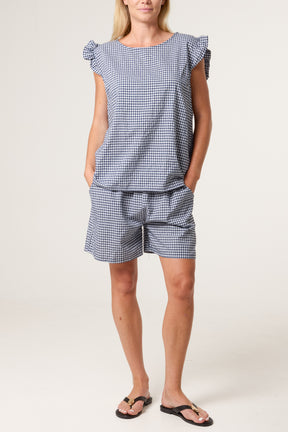 Blouse & Shorts Gingham Set