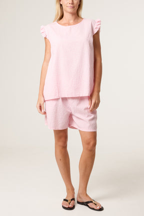 Blouse & Shorts Gingham Set