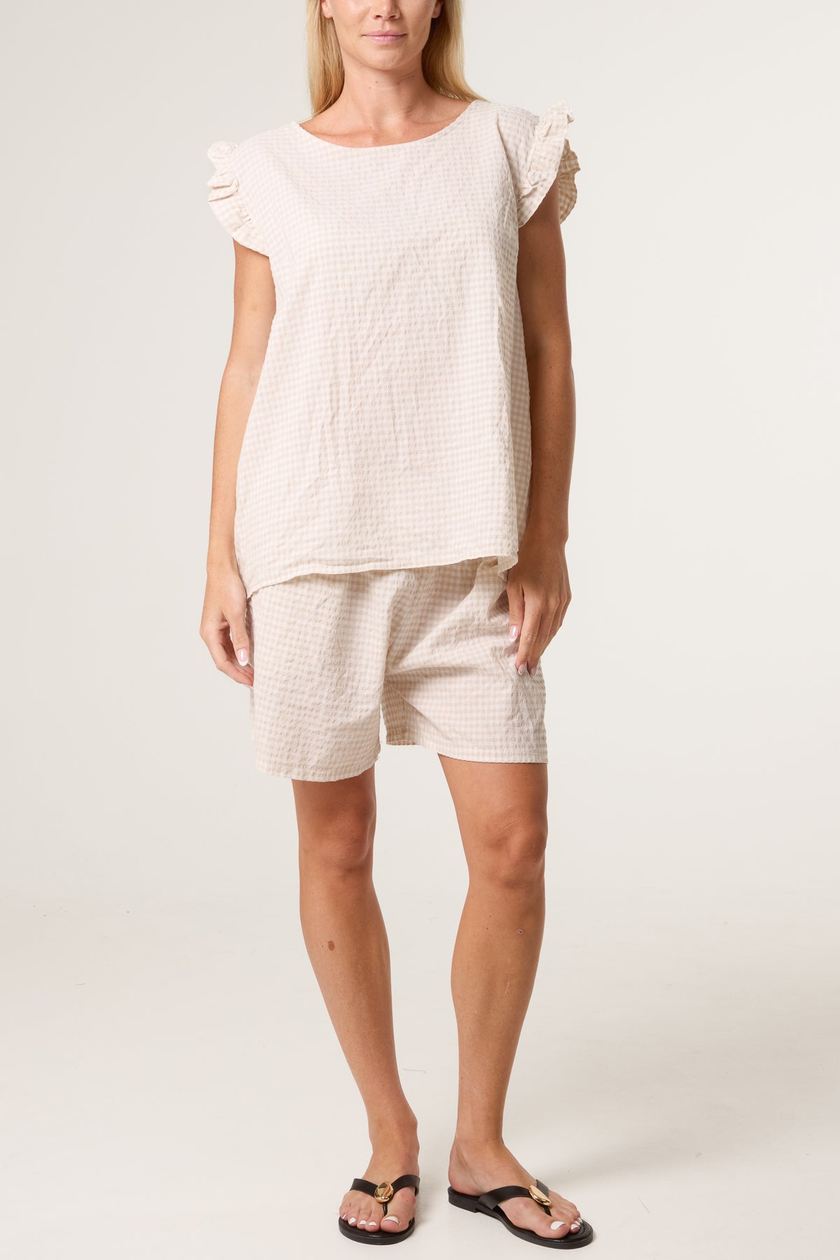 Blouse & Shorts Gingham Set