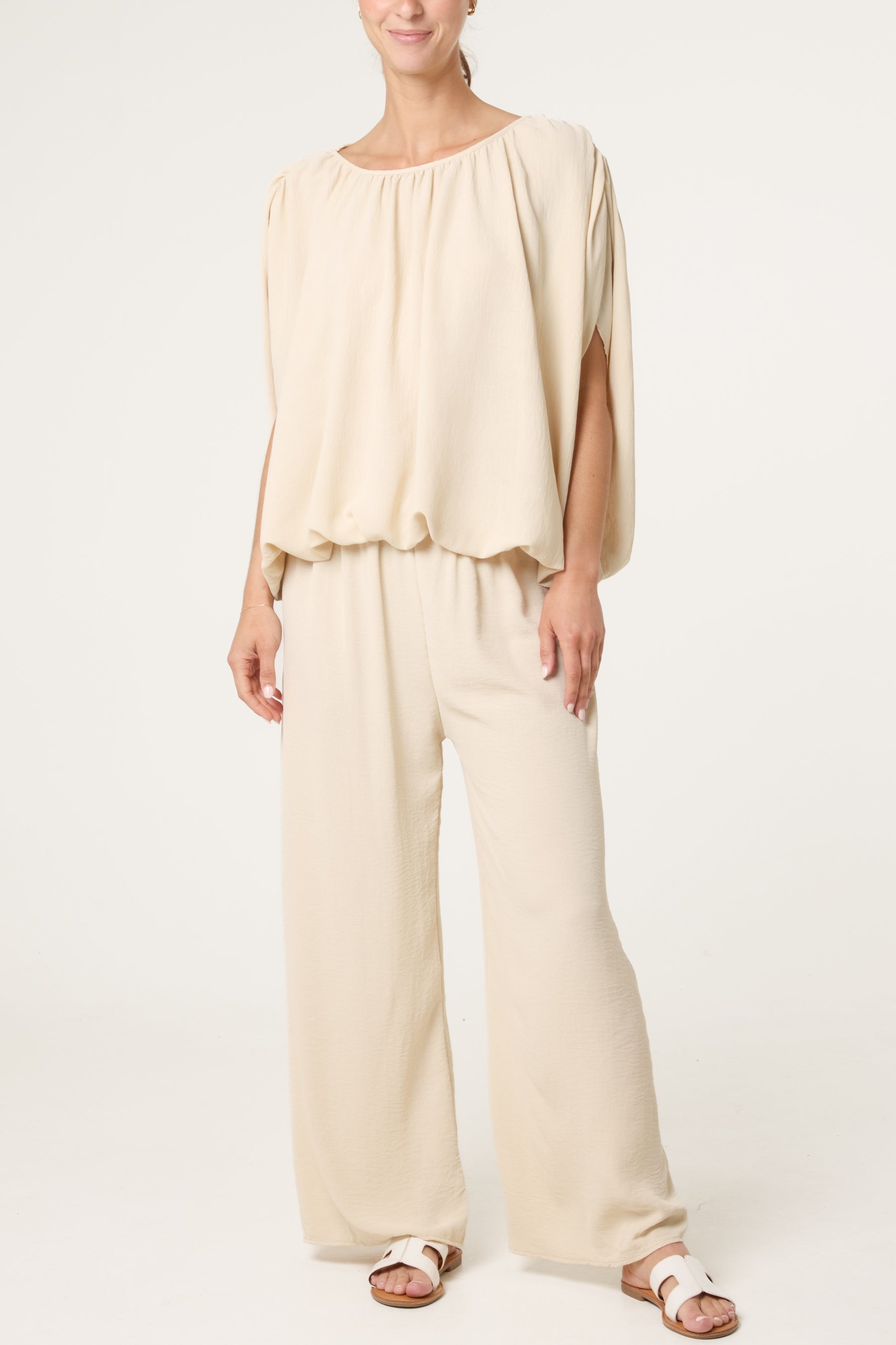 Bubble Hem Top & Wide Leg Set