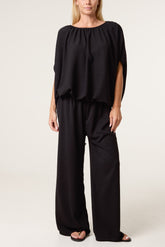 Bubble Hem Top & Wide Leg Set