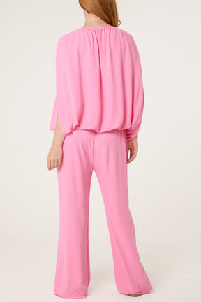 Bubble Hem Top & Wide Leg Set