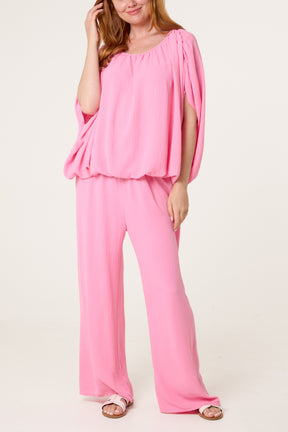 Bubble Hem Top & Wide Leg Set