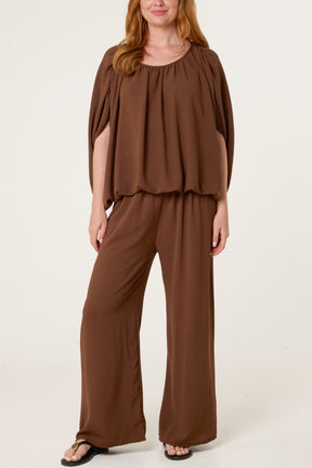 Bubble Hem Top & Wide Leg Set