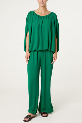 Bubble Hem Top & Wide Leg Set