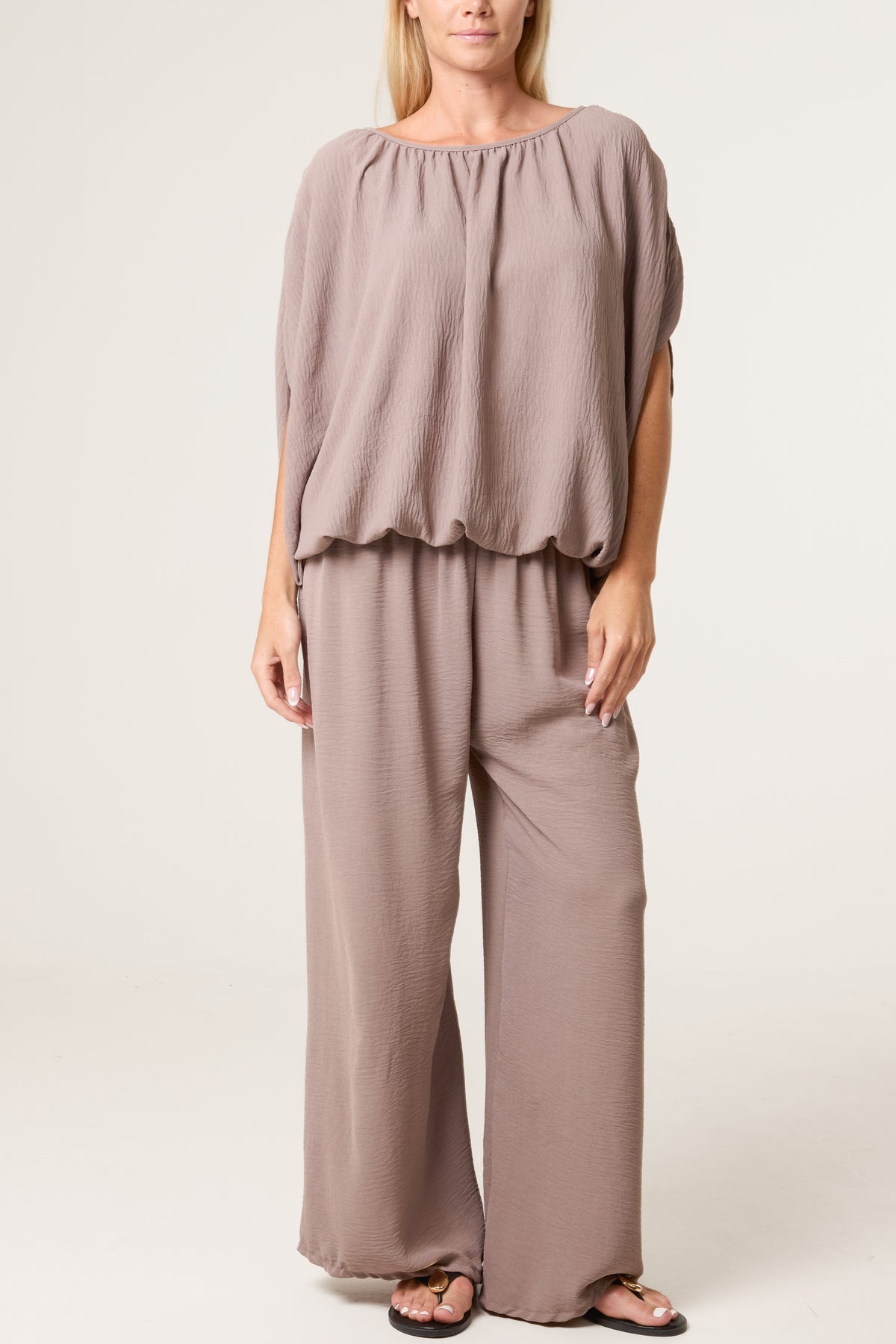 Bubble Hem Top & Wide Leg Set