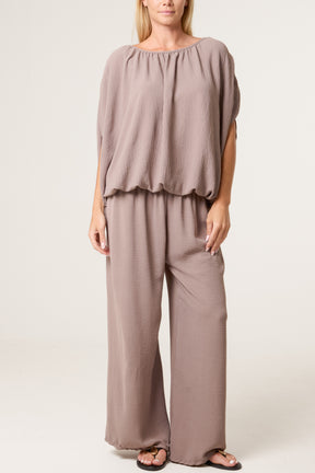 Bubble Hem Top & Wide Leg Set