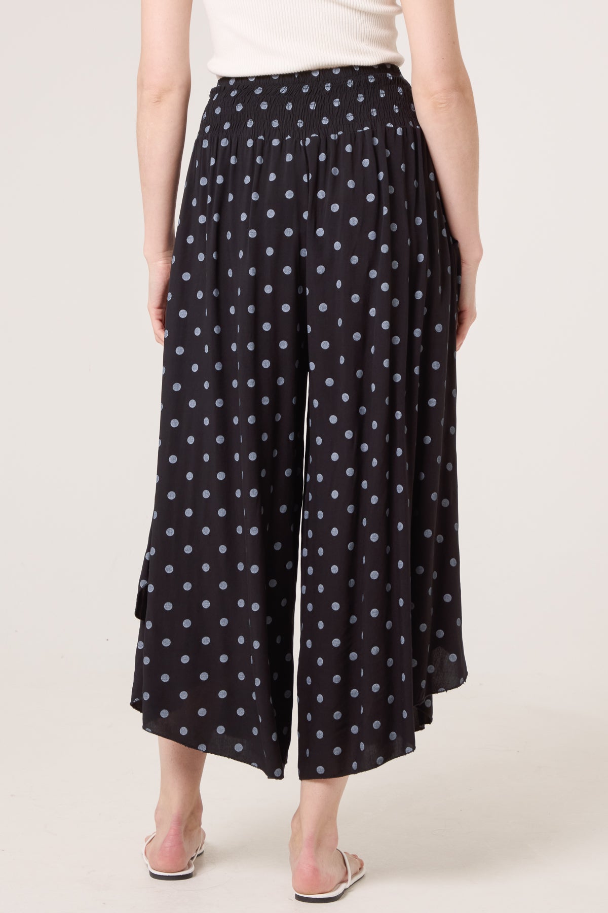 Polka Dot Wide Leg Shaped Trouser