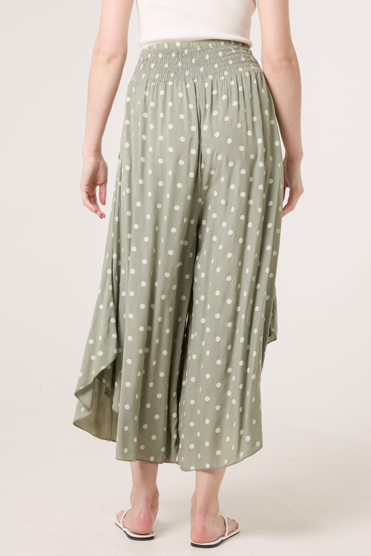 Polka Dot Wide Leg Shaped Trouser