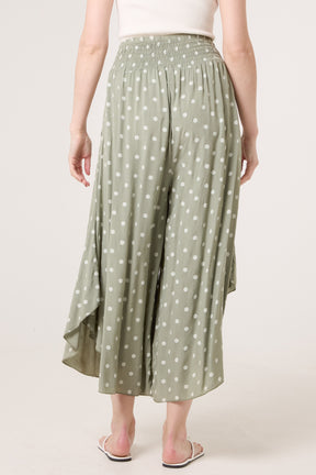 Polka Dot Wide Leg Shaped Trouser
