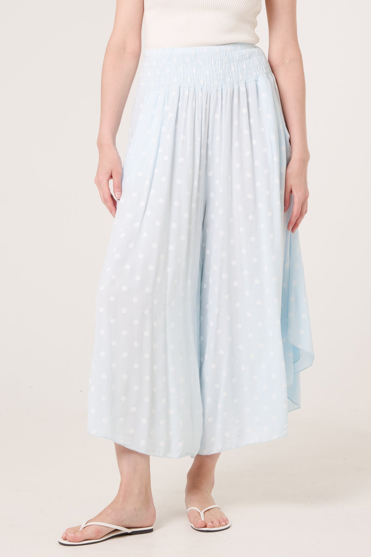 Polka Dot Wide Leg Shaped Trouser