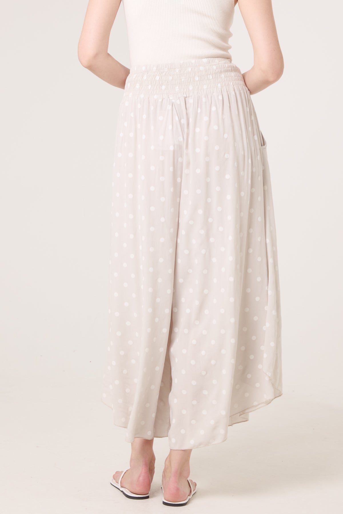 Polka Dot Wide Leg Shaped Trouser