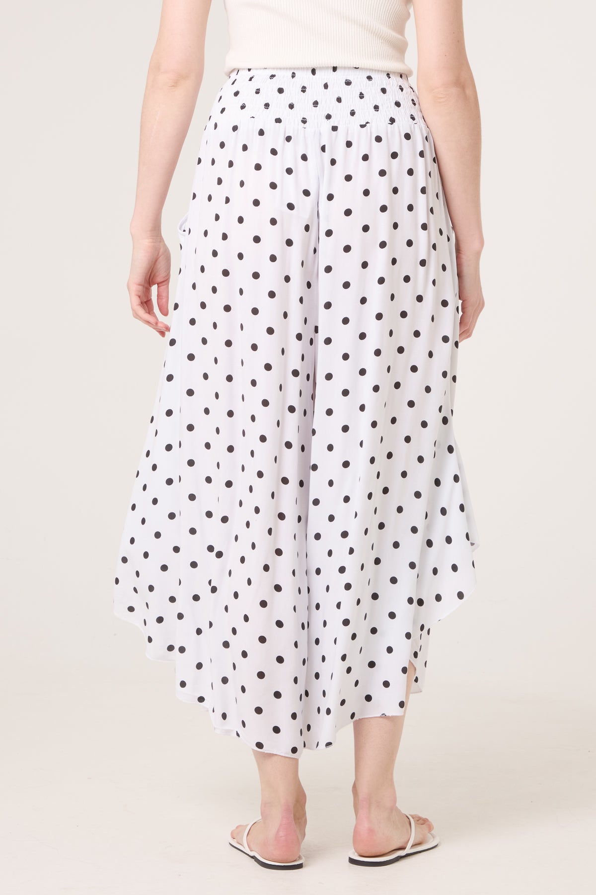 Polka Dot Wide Leg Shaped Trouser