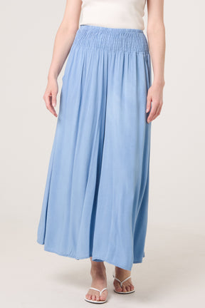 Soft Touch Shirred Waist Wide Leg Trousers