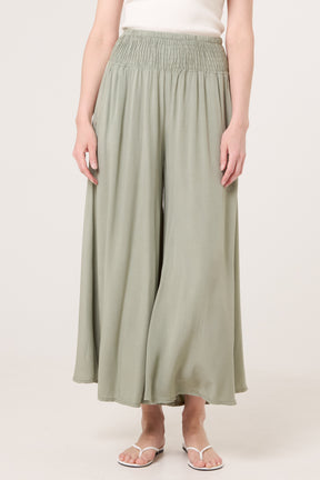 Soft Touch Shirred Waist Wide Leg Trousers
