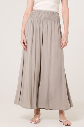 Soft Touch Shirred Waist Wide Leg Trousers