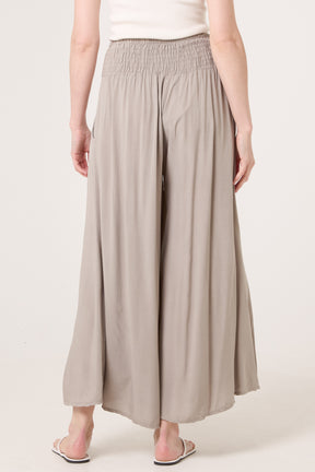 Soft Touch Shirred Waist Wide Leg Trousers