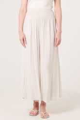 Soft Touch Shirred Waist Wide Leg Trousers