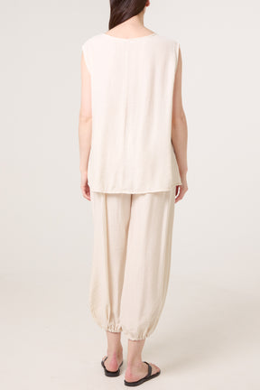Crinkle Front Knot Top & Trousers Set