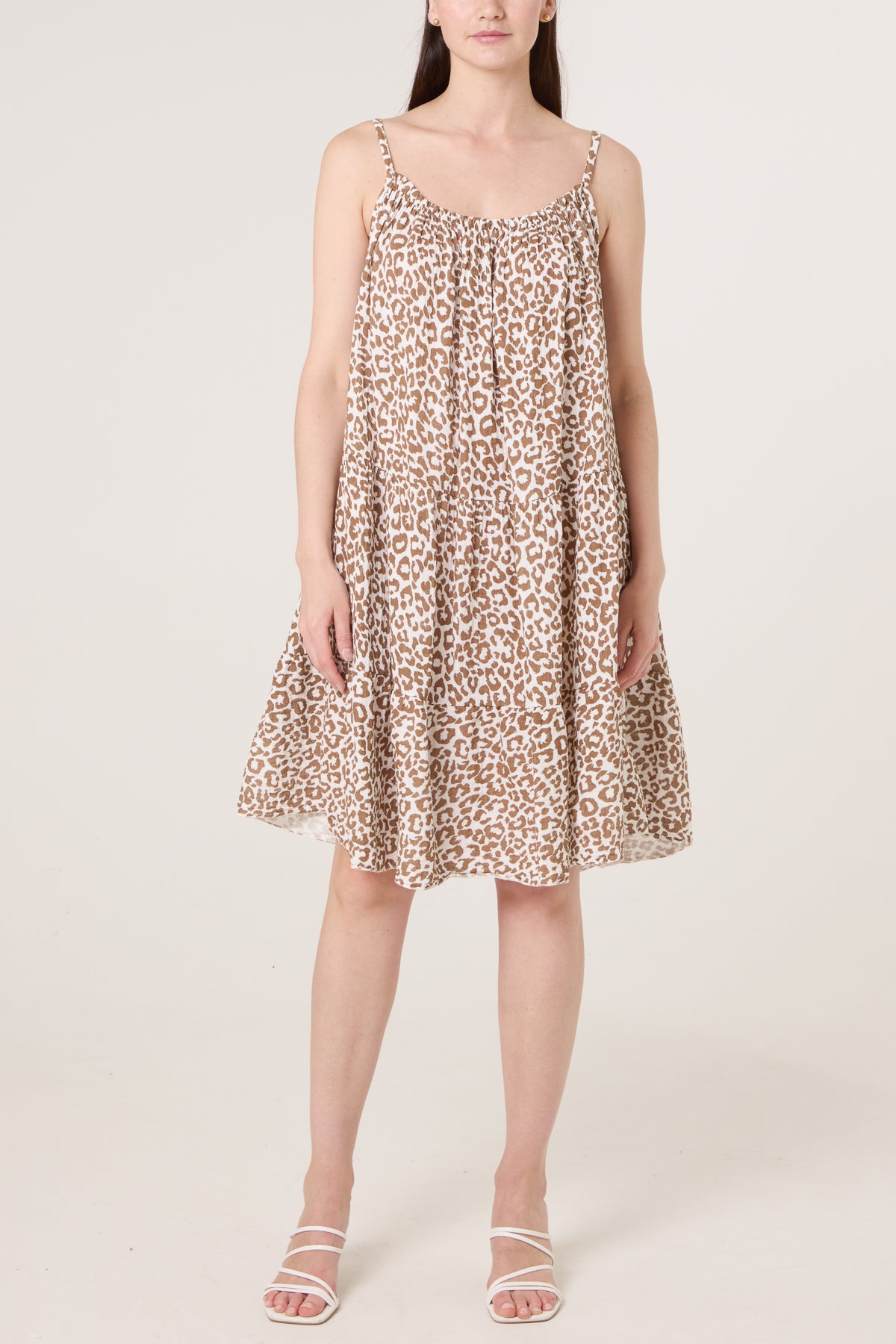 Cheetah Cheesecloth Cami Mini Dress
