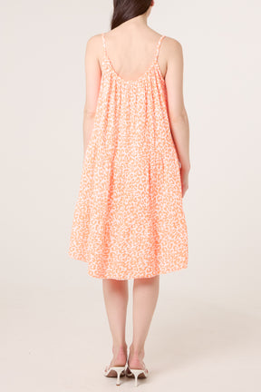 Cheetah Cheesecloth Cami Mini Dress