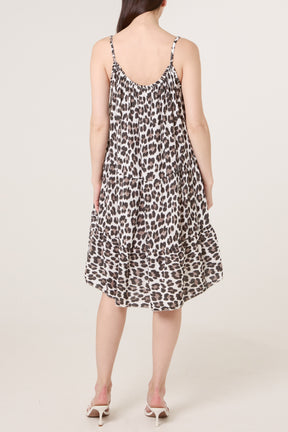 Two Tone Animal Print Mini Dress