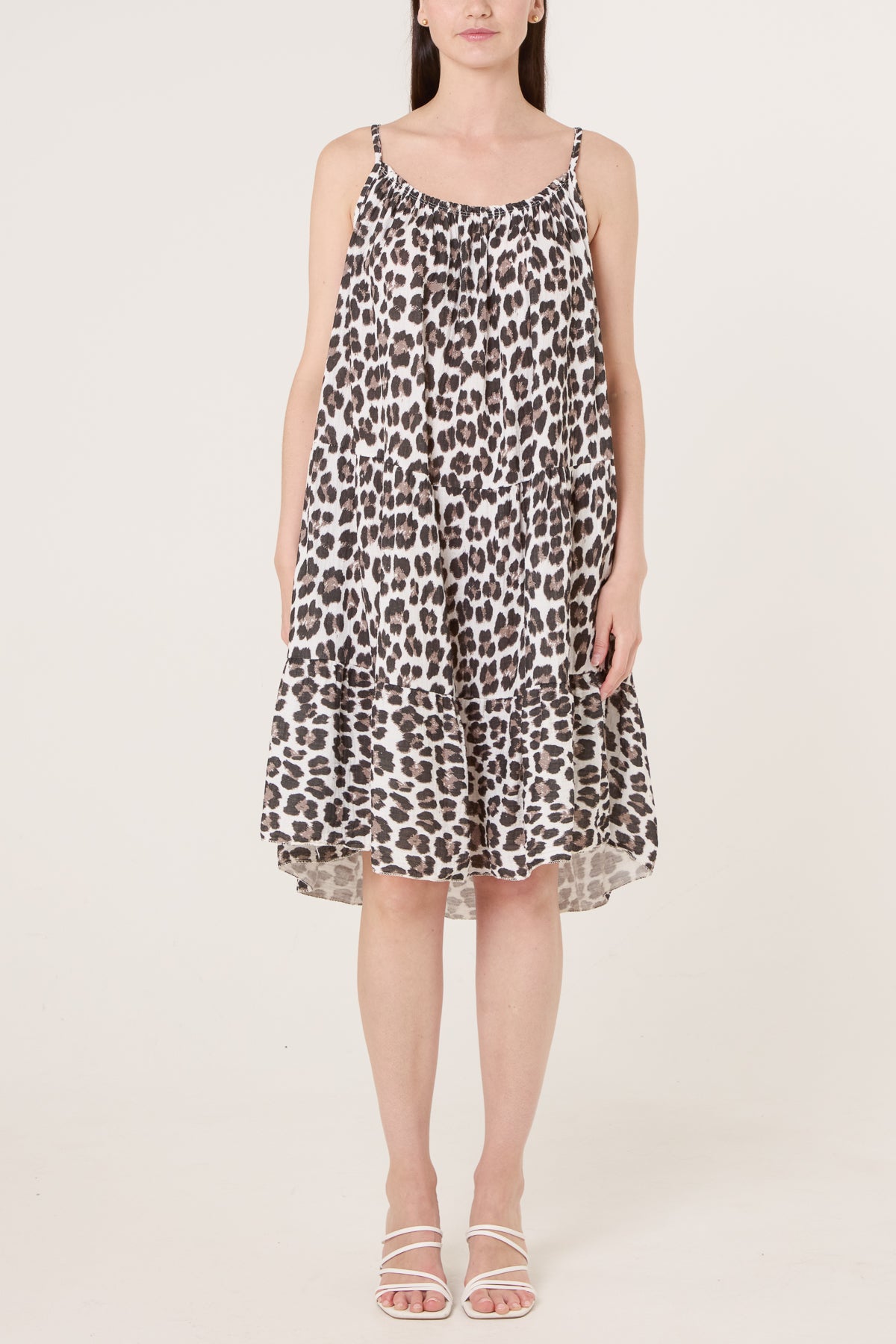 Two Tone Animal Print Mini Dress