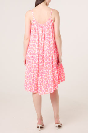 Two Tone Animal Print Mini Dress