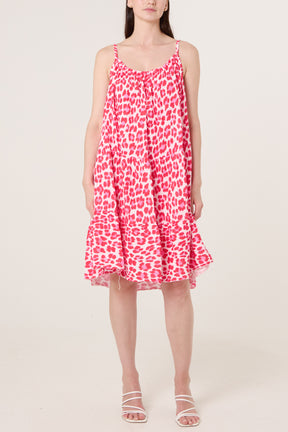 Two Tone Animal Print Mini Dress