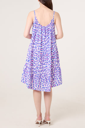 Two Tone Animal Print Mini Dress