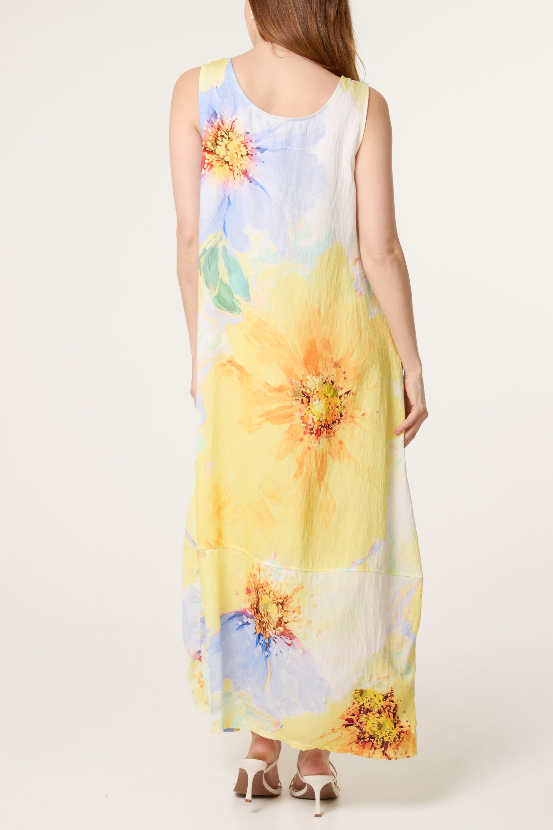 Bold Flower Sleeveless Maxi Dress