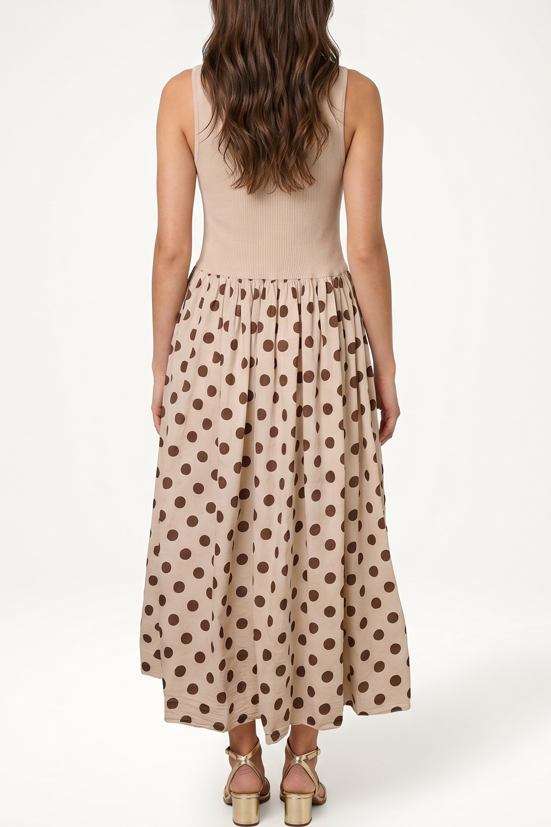 Polka-Dot Vest Midi Dress