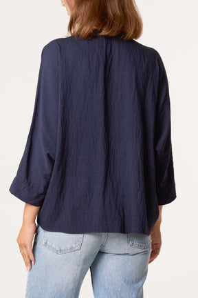 Front Knot Linen Kimono